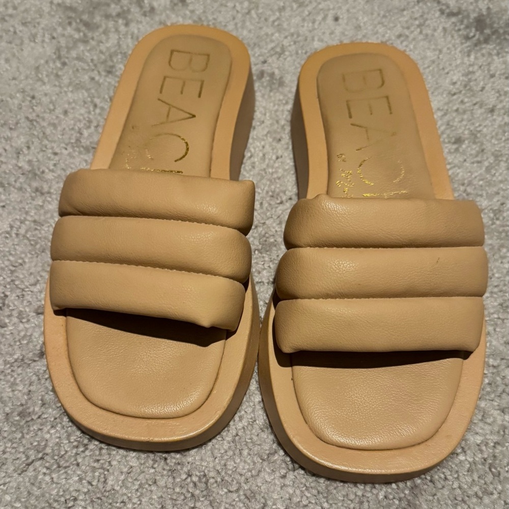 Beige Women's Slide Sandals